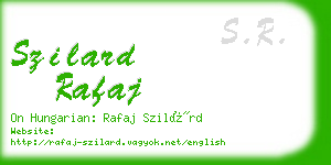 szilard rafaj business card